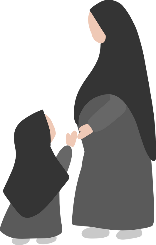 Ilustrasi ibu dan anak