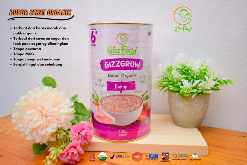 Bubur organik Gizzfood kemasan kaleng